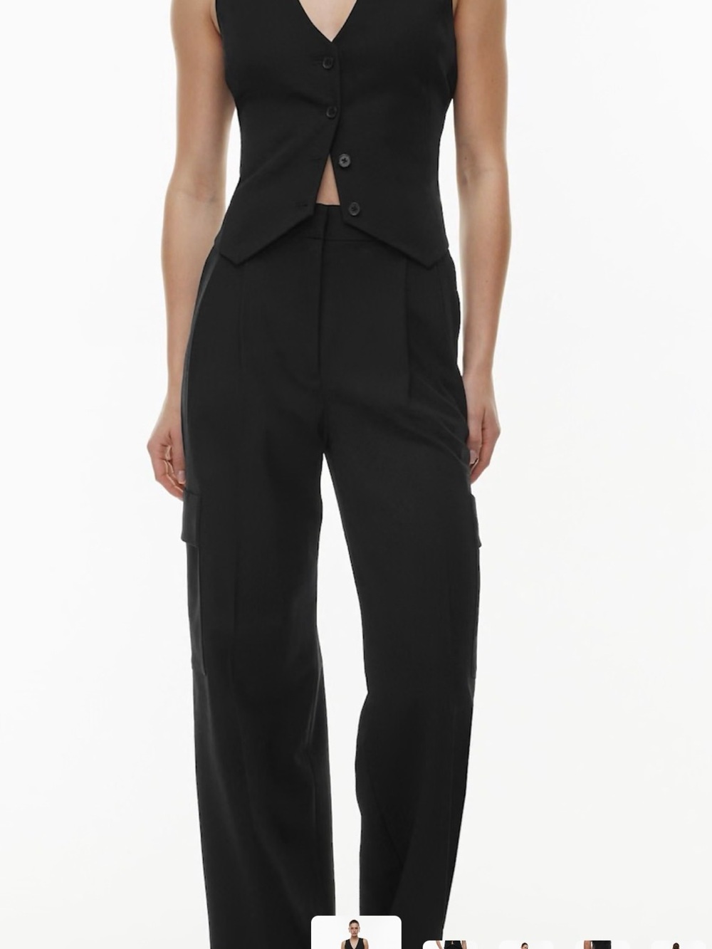 Babaton Black High-Rise Cargo Dress Pant